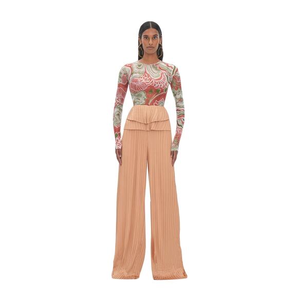 Andrea Iyamah Linea Pleated Wide Leg Pants Statement Luxury...